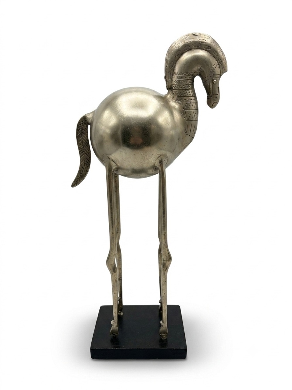 Bertil Bernhardt Handcrafted Silver Tone Horse Sculpture - Home Art